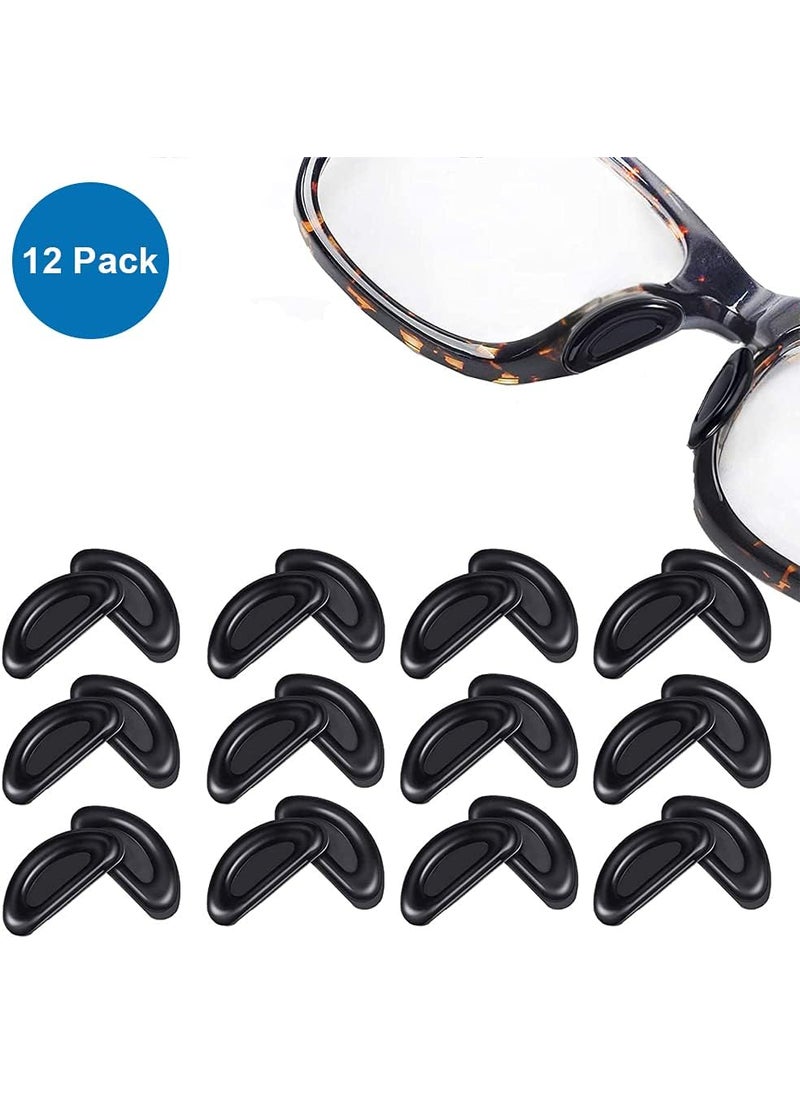 Mmobiel MMOBIEL 12 Pair Universal Eyeglass Nose Pads Replacement Soft Silicone Air Chamber AntiSlip Nose Pad Cushion for Glasses Eyeglass Sunglasses  Black  - Image 2