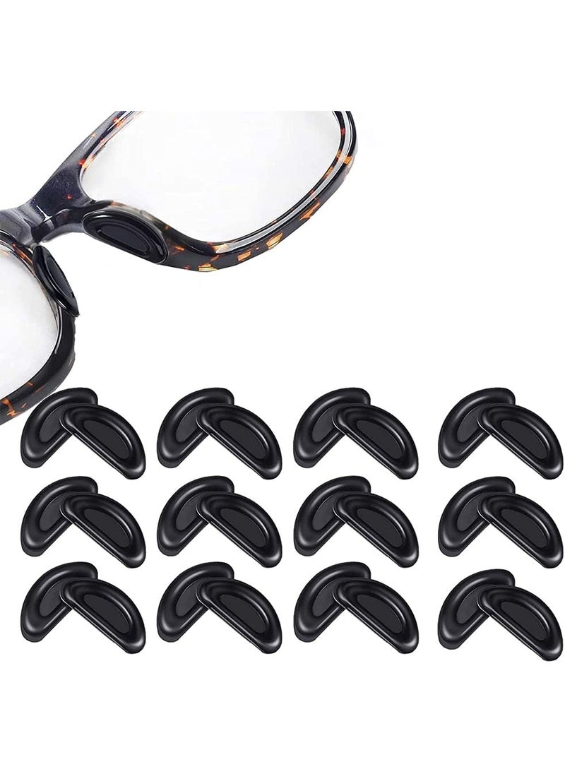 Mmobiel MMOBIEL 12 Pair Universal Eyeglass Nose Pads Replacement Soft Silicone Air Chamber AntiSlip Nose Pad Cushion for Glasses Eyeglass Sunglasses  Black  - Image 1