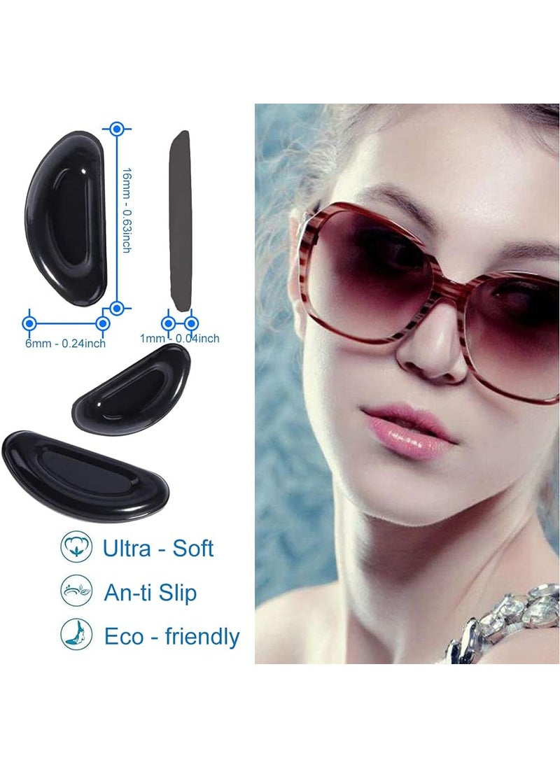Mmobiel MMOBIEL 12 Pair Universal Eyeglass Nose Pads Replacement Soft Silicone Air Chamber AntiSlip Nose Pad Cushion for Glasses Eyeglass Sunglasses  Black  - Image 4