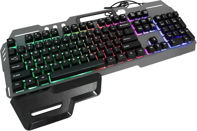 USB Wired Backlit Gaming Keyboard 104 Key Ergonomic Anti Ghosting For PC Office - Image 1