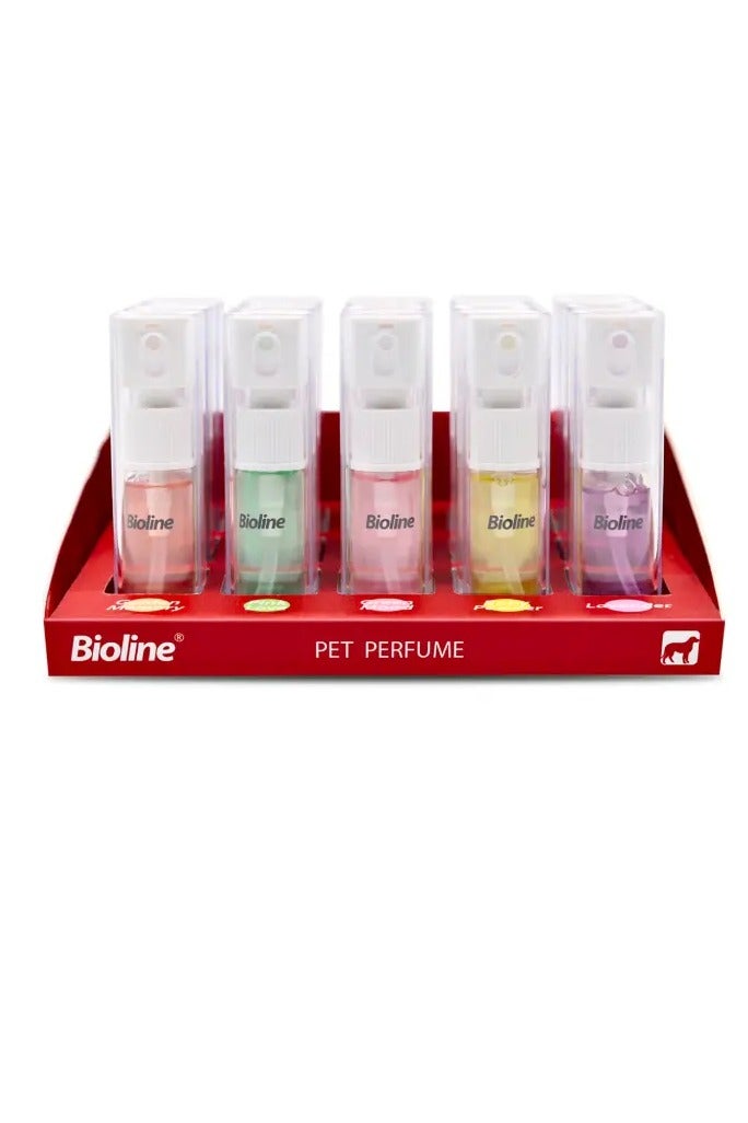 بايولاين عطر بيولاين للحيوانات الأليفة 10 مل – 15 زجاجة/علبة | بخاخ برائحة طويلة الأمد للقطط والكلاب، لإزالة الروائح وآمن للبشرة الحساسة - Image 1