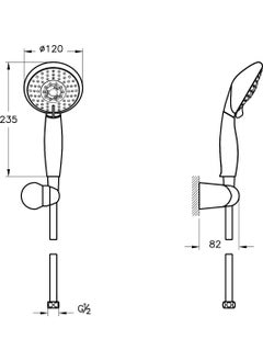 Vitra Artema Cozy A45681 5F Hand Shower Set, Chrome  - Image 3
