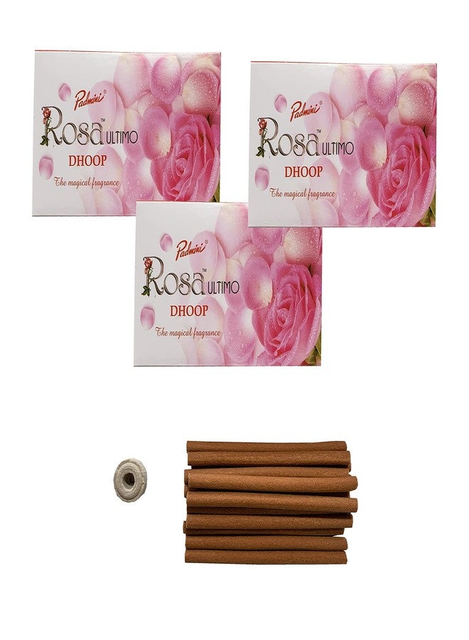 Padmini Incense Ultimo Rose Dhoop Sticks (3 Pack - Total 45 Sticks) - Image 1