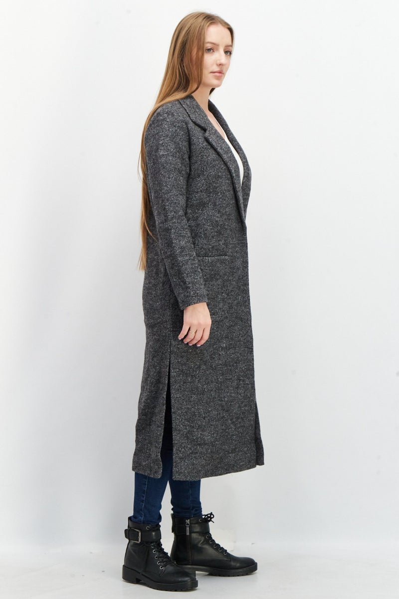 VERO MODA Women Textured Trench Coat, Charcoal - Image 2