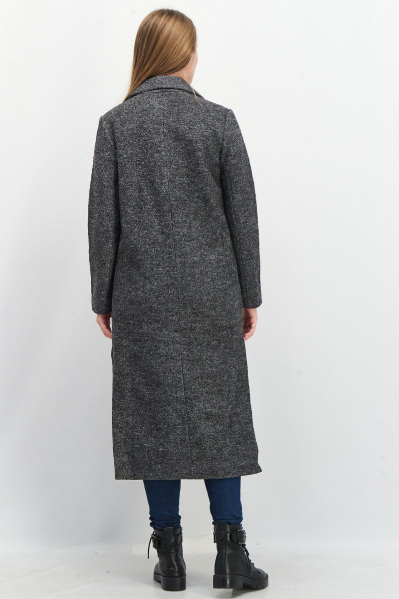 VERO MODA Women Textured Trench Coat, Charcoal - Image 3