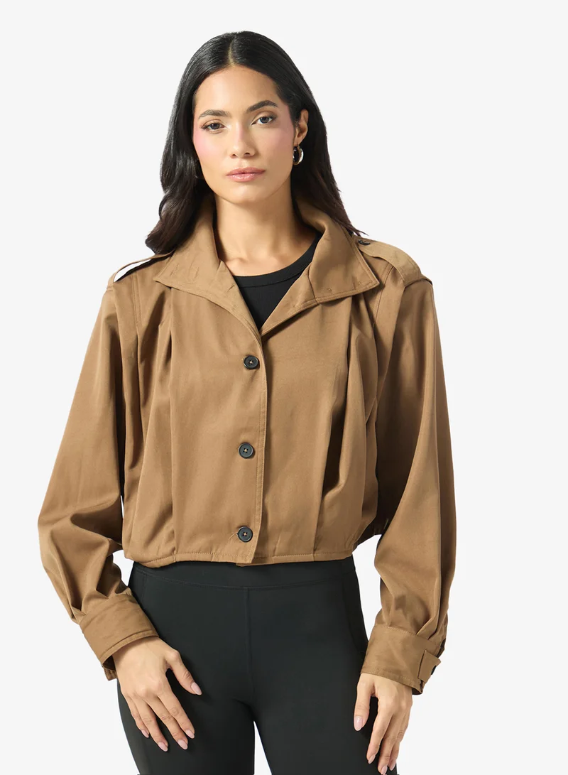 Ella Cropped Button Down Jacket