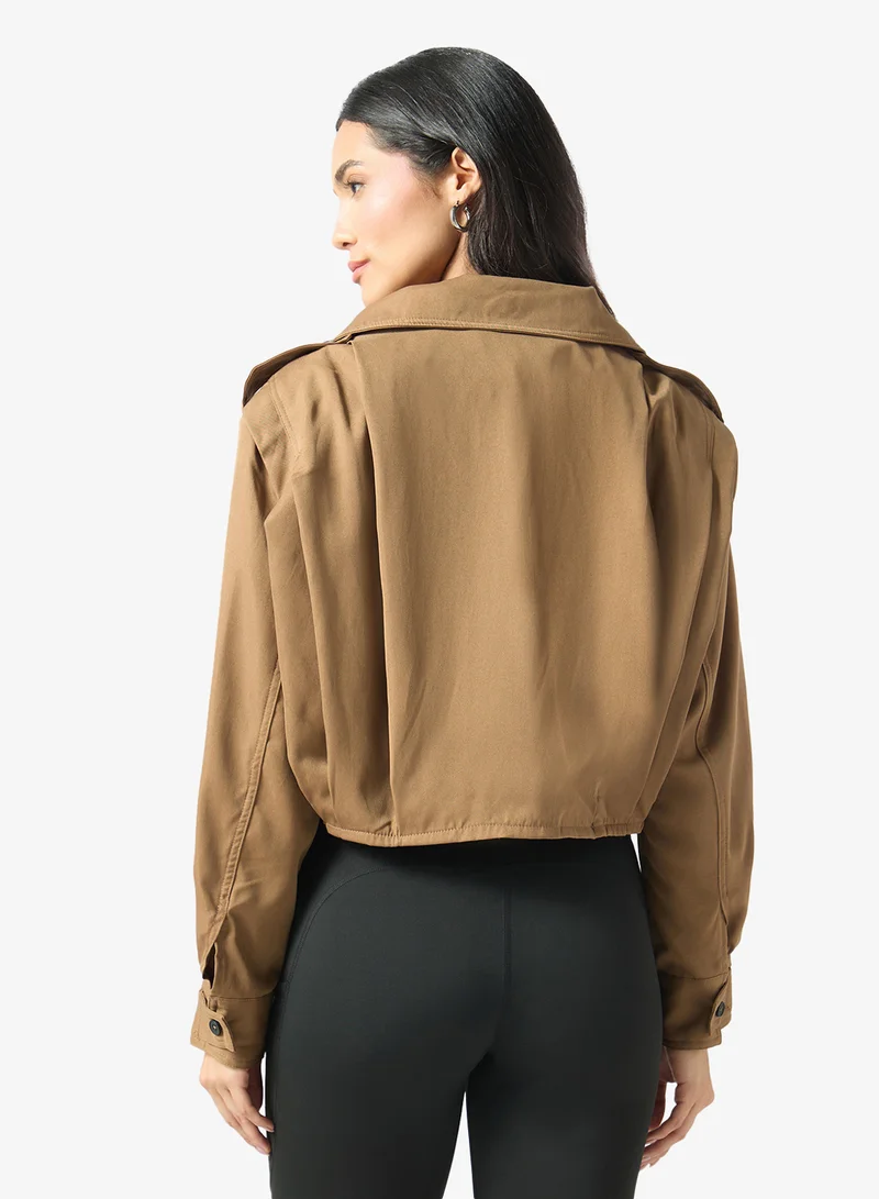 Ella Cropped Button Down Jacket