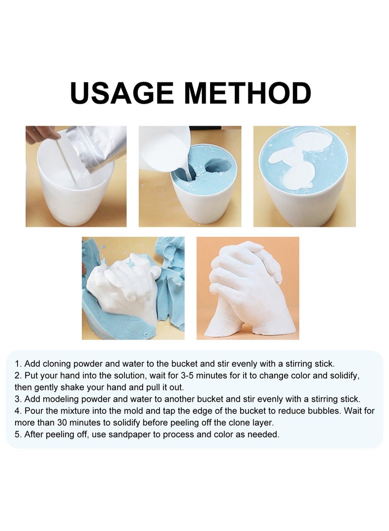 إيلهو 25g Cloning Powder And 25g Model Powder, Couple Diy Three-Dimensional Hand Model Creative Toy Birthday Growth Commemorative Gift - Image 5