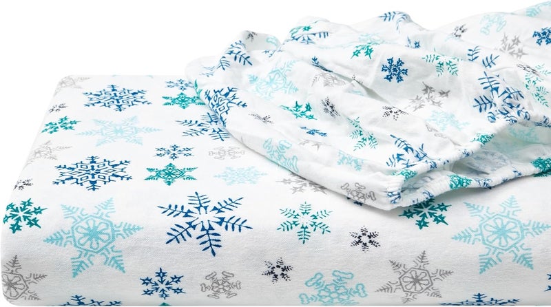 Eddie Bauer - Flannel Collection - Cotton Bedding Sheet Set, Pre-Shrunk & Brushed for Extra Softness, Comfort, and Cozy Feel, Twin, Tossed Snowflake - Image 5