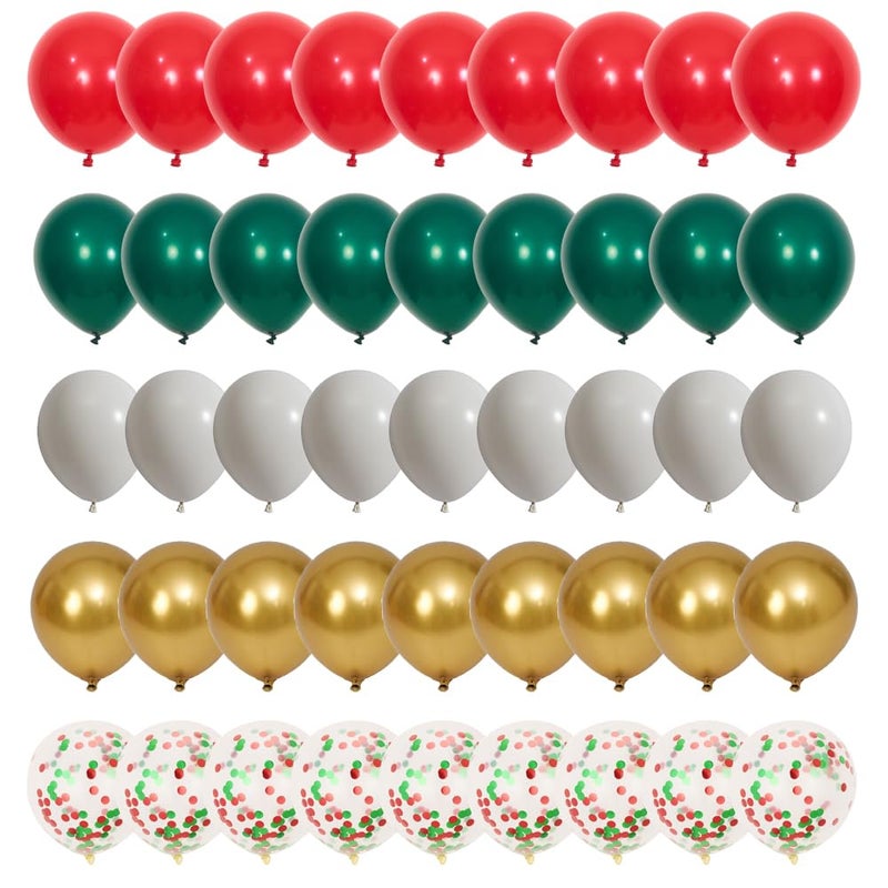 DECGOL Latex Balloons 100Pack Different Sizes 18 12 10 5 Inch Party Balloon Garland Kit Green Red White Gold - Image 3