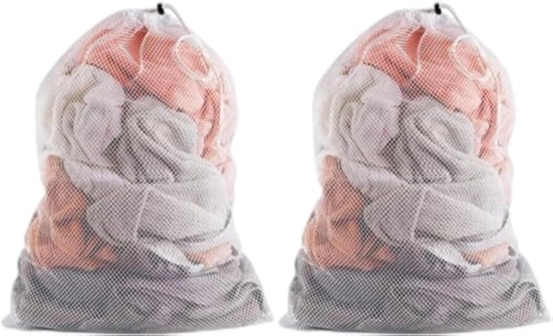 Large Breathable Mesh Laundry Bag with Drawstring Closure, Ideal Machine Washable Mesh Laundry Bag for Factories, College, Dorm and Apartment Dwellers，23 x 35 Inches (White) - Image 1