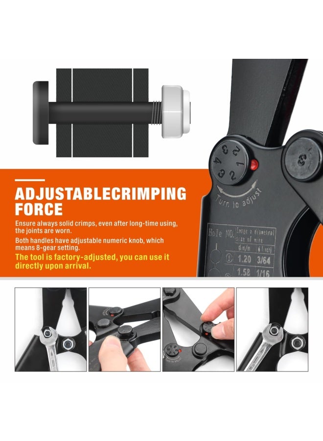 Wire Rope Crimping Tool For Aluminum Oval Sleeves Stop Sleeves Crimp Ferrules Crimping Loop Sleeve From 1 16 Inch To 1 8 Inch Iws-1608M