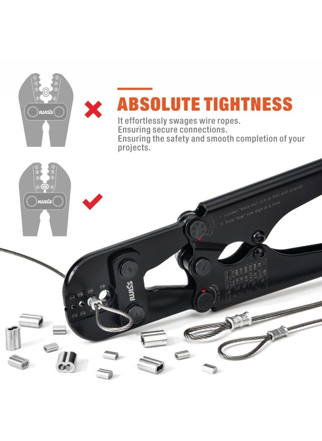 IWISS Wire Rope Crimping Tool For Aluminum Oval Sleeves Stop Sleeves Crimp Ferrules Crimping Loop Sleeve From 1 16 Inch To 1 8 Inch Iws-1608M  - Image 3