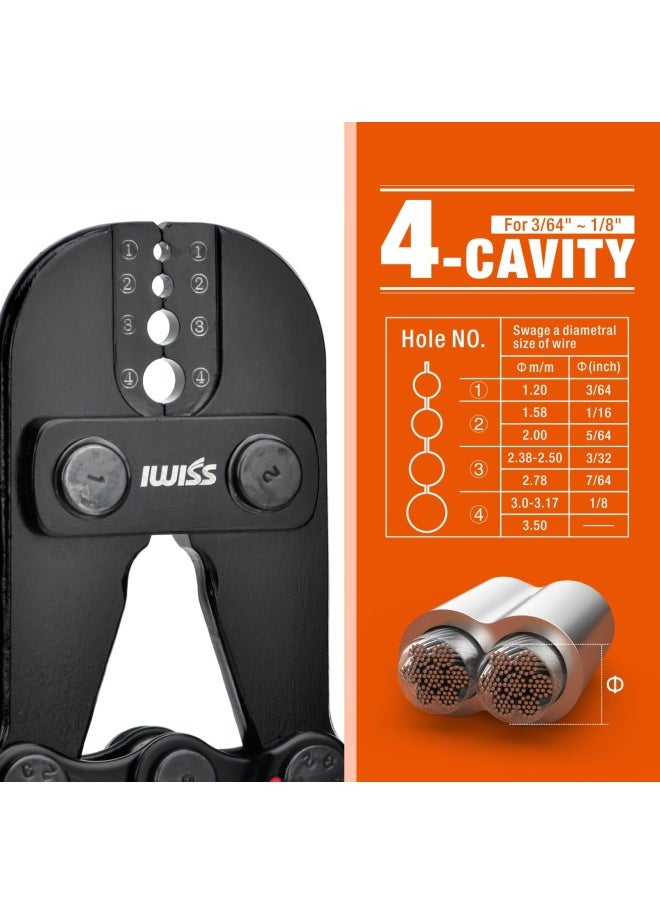 IWISS Wire Rope Crimping Tool For Aluminum Oval Sleeves Stop Sleeves Crimp Ferrules Crimping Loop Sleeve From 1 16 Inch To 1 8 Inch Iws-1608M  - Image 2