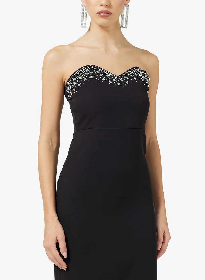 Ella Limited Edition Shift Dress With Embellished Sweetheart Neck