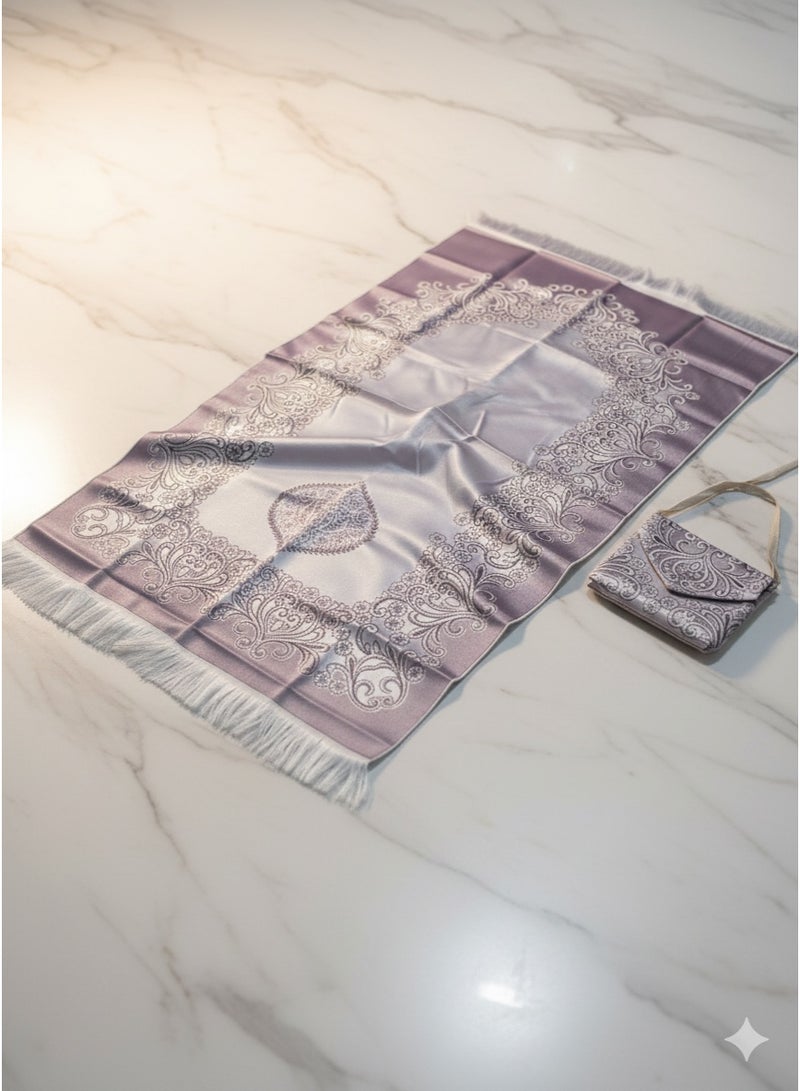 Luxury Prayer Mat with Matching Carrying Bag – Soft Classic Pattern Design, Portable Set for Travel and Gifting (Assorted Colors & Styles). - Image 2