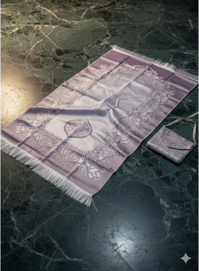 Luxury Prayer Mat with Matching Carrying Bag – Soft Classic Pattern Design, Portable Set for Travel and Gifting (Assorted Colors & Styles). - Image 3