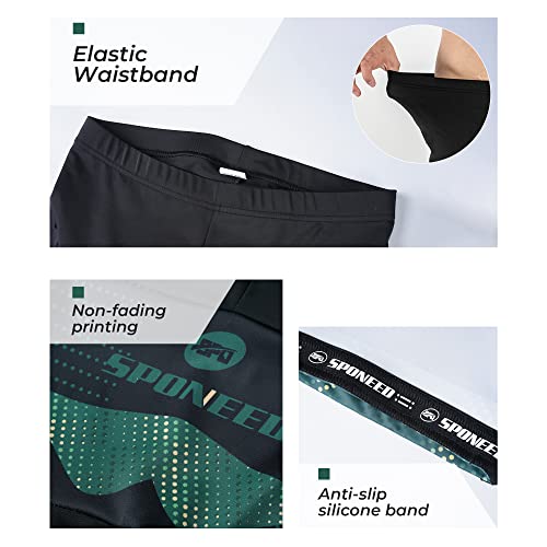 sponeed Road Biking Pants Trails Men Padded Rowing Bike Shorts Workout Riding Wear with Padding US XL Multi Green - Image 5