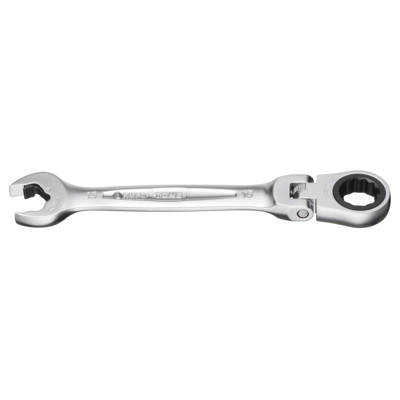 TONE Ratchet Ring Wrench Ratcheting Spanner Head Flex Head Set RMFQ15 15mm - Image 2