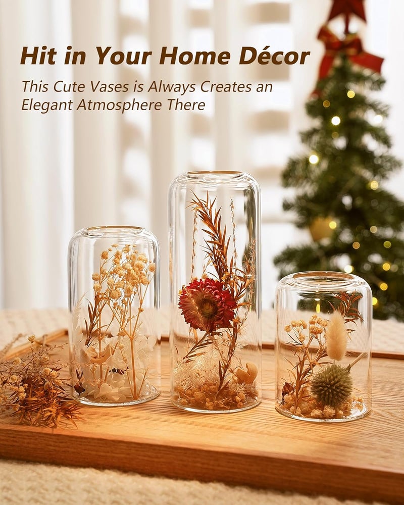 Zens Bud Vases Set of 6, Modern Small Glasss Vase for Flower Clear Bud Vases in Bulk for Wedding Centerpiece, Blown Thicker Glass Small Vase for Flowers, Wedding Party Decorative, Home Bathroom Decor - Image 5