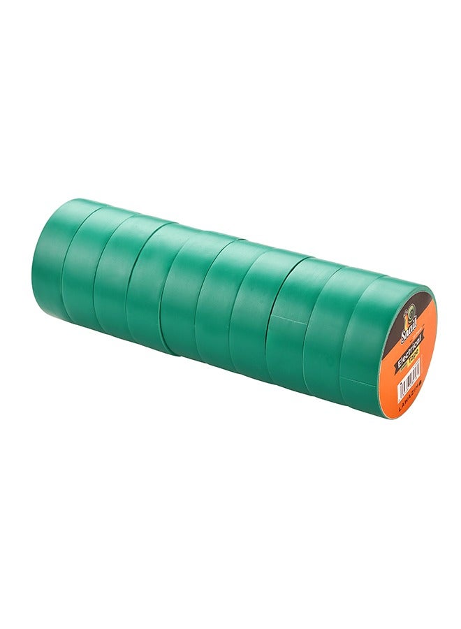 LAWAZIM Snail Electrical Tape - 10 Piece Green - Strong Adhesive, Weather Resistant, Stretchable, and Easy to Tear Insulation Tape - Ideal for Wiring, Repairs, Automotive, DIY, and Multipurpose Use  - Image 2