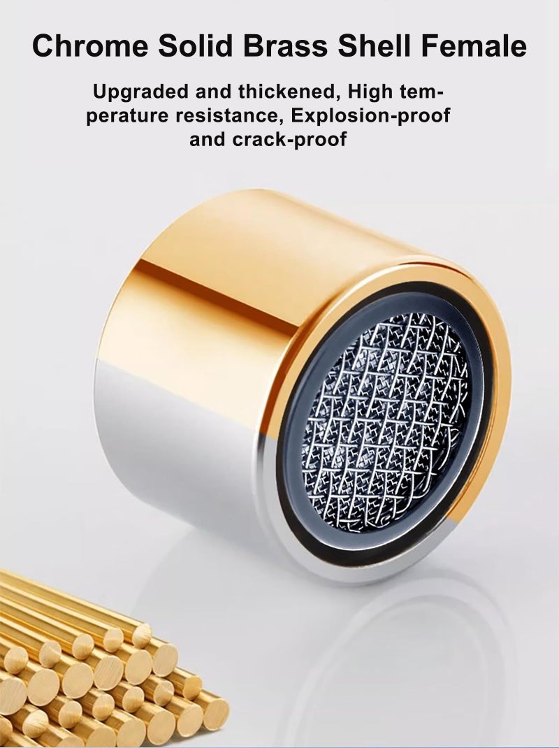ESPETIO Bathroom Faucet Aerator  2.2 Gpm Kitchen Sink Aerator  Made Of Solid Brass And Stainless Steel Filter  55/64 Inch Female Thread Aerators For Faucets Replacement Parts With Gasket - Image 2