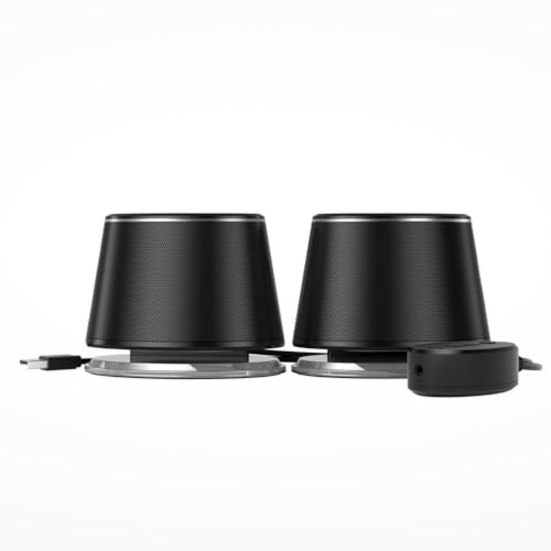 Bluetooth Computer Speakers with USB 3.0, LED Blue Lighting, Volume Control, USB Powered, Set of 2 - Image 1