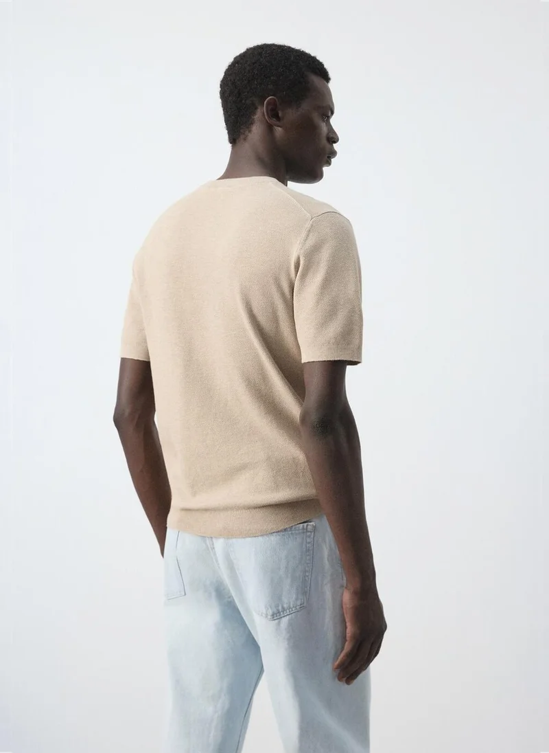 مانجو مان Regular-Fit Knit T-Shirt