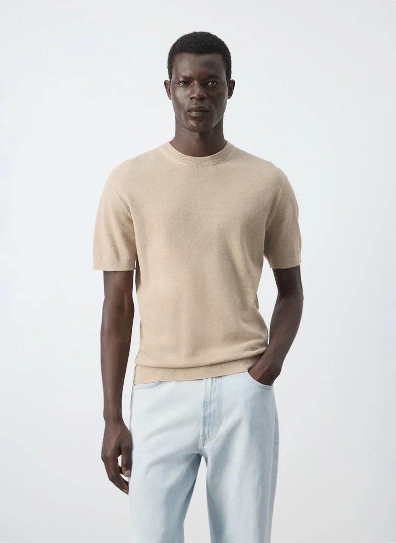 مانجو مان Regular-Fit Knit T-Shirt