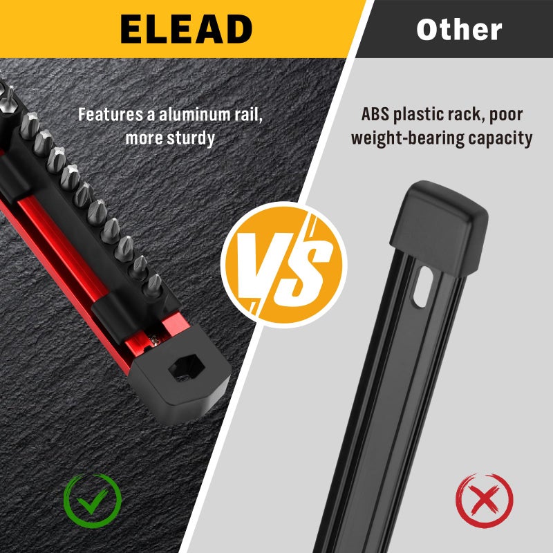 ELEAD 2PCS Magnetic Slidable Drill Bit Holder, 80 Holes Bit Storage with Strong Magnetic Rail, Screwdriver Drill Bit Organizer for Your Specialty(Bits Not Included) - Image 5