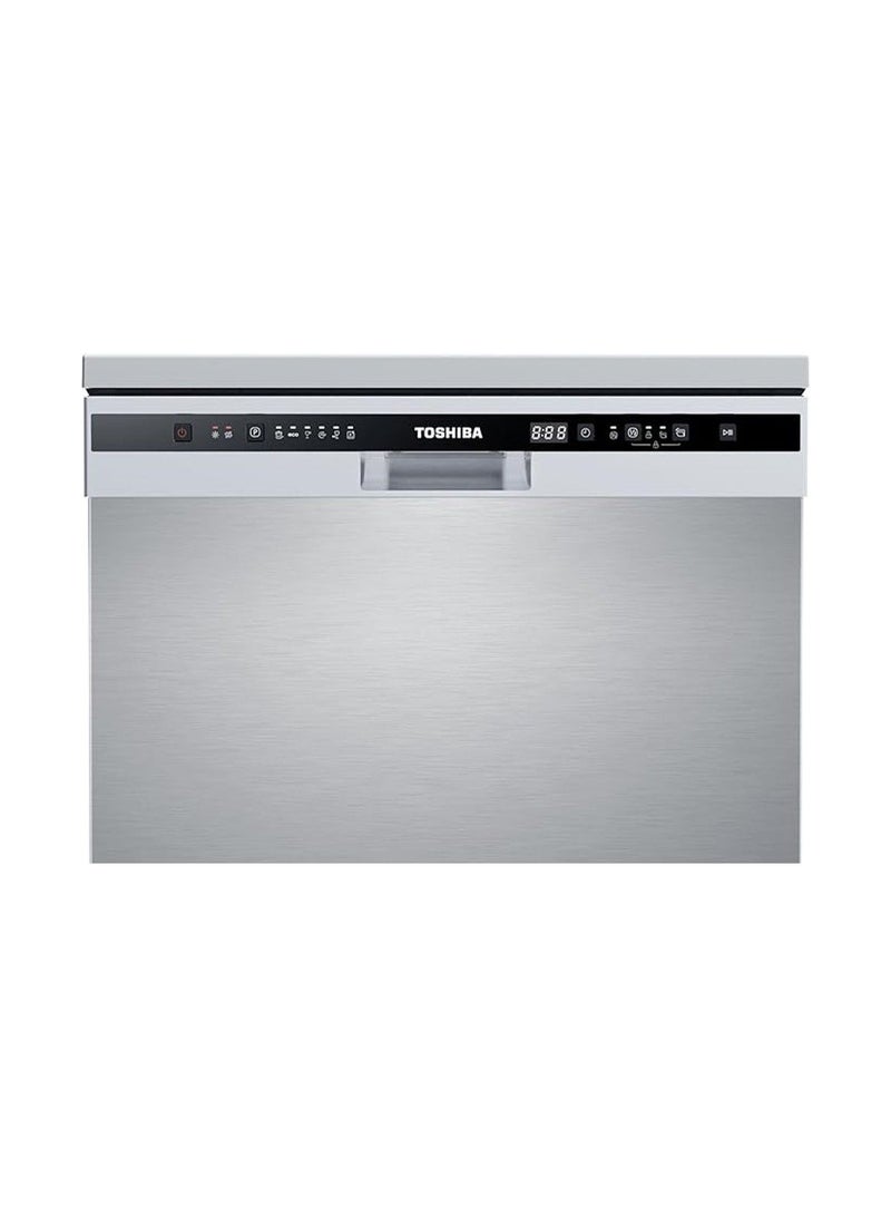 Toshiba Dishwasher, Eg Silver/Sts Door 6 Programs Free Standing, Active Open Dry, Noise Level 47 Db(A), Half Load, Led Interior Light Silver 13Place Set - 13 OZ DW-13F8AF(SS)-EG stainless steel - Image 4