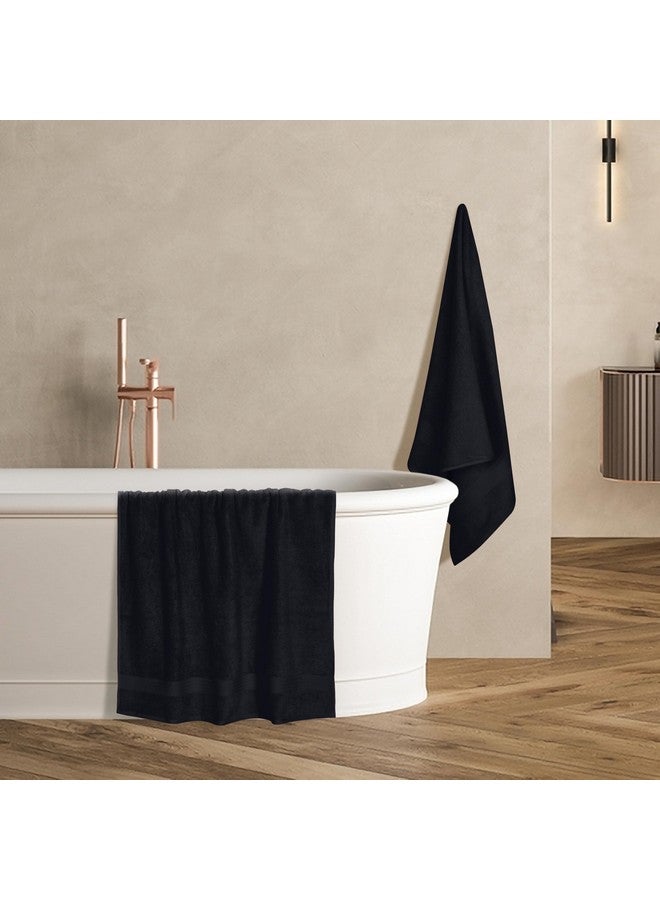 GLAMBURG Premium Cotton 4 Pack Bath Towel Set - 100% Pure Cotton - 4 Bath Towels 27x54 - Ideal for Everyday use - Ultra Soft & Highly Absorbent - Black - Image 5
