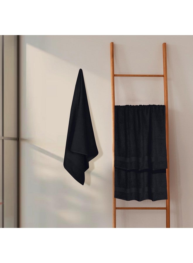 GLAMBURG Premium Cotton 4 Pack Bath Towel Set - 100% Pure Cotton - 4 Bath Towels 27x54 - Ideal for Everyday use - Ultra Soft & Highly Absorbent - Black - Image 4