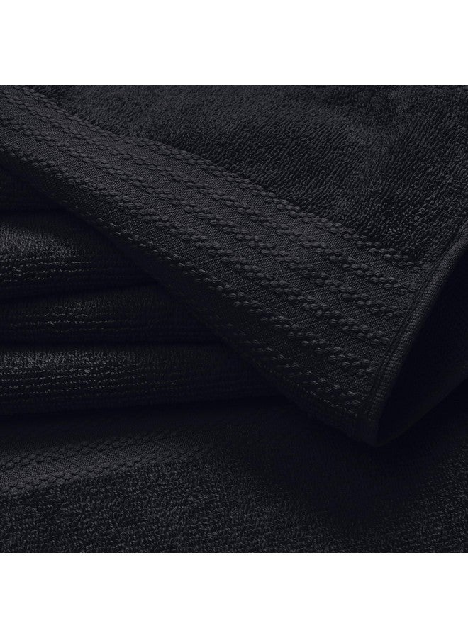 GLAMBURG Premium Cotton 4 Pack Bath Towel Set - 100% Pure Cotton - 4 Bath Towels 27x54 - Ideal for Everyday use - Ultra Soft & Highly Absorbent - Black - Image 2