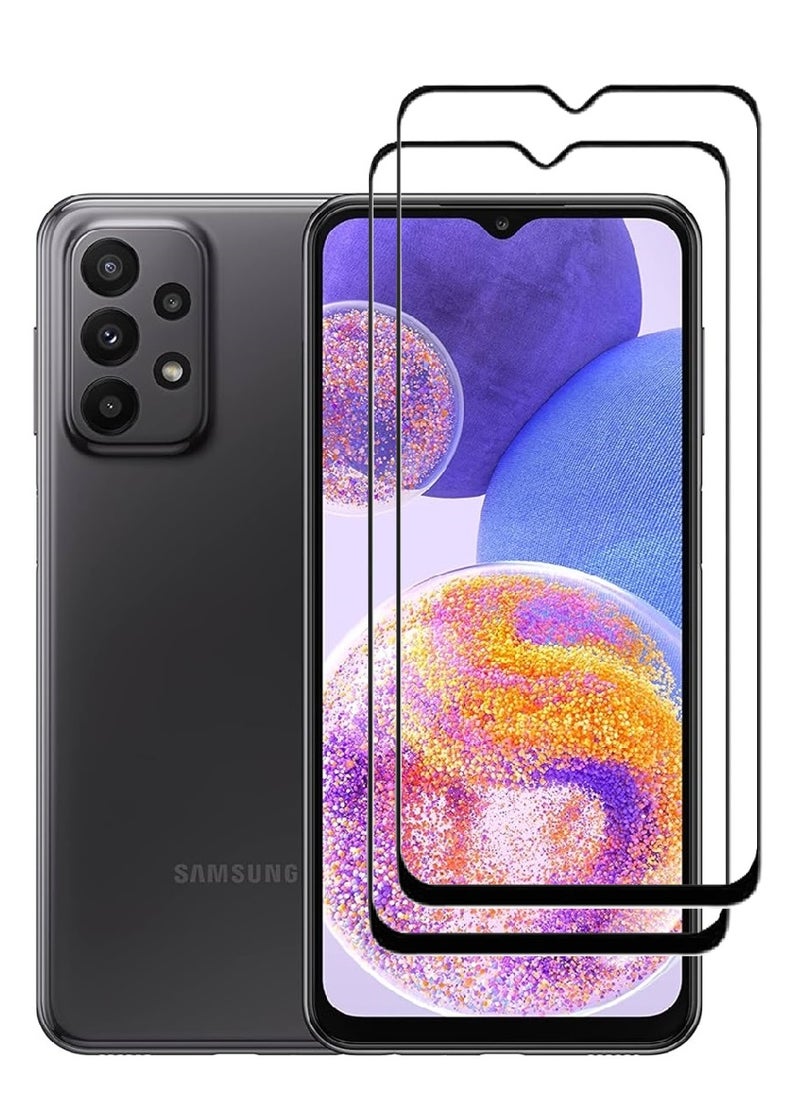 AINA حماية شاشة زجاجية مقسّاة 2 قطعة مصممة لجهاز سامسونج جالاكسي A23 تغطية كاملة من الحافة إلى الحافة وخالية من الفقاعات - Image 1