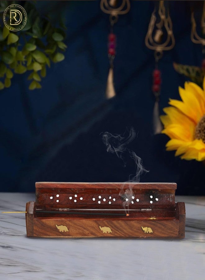 DigiRake Wooden Dhoop Stand & Agarbatti Stand Combo - Sheesham Wood Pyramid Sambrani Holder & 10 Inch Incense Stick Stand with Ash Catcher for Pooja & Home Decor - Image 4