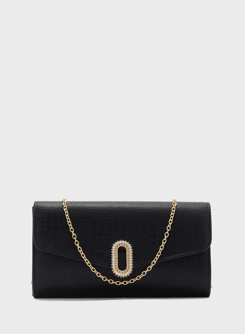 ايلا ليمتد اديشن Diamante Trim Croc Clutch Bag