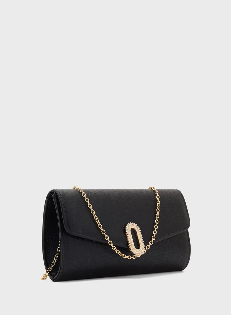 ايلا ليمتد اديشن Diamante Trim Croc Clutch Bag