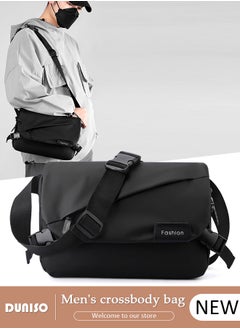 DUNISO Men's Crossbody Bag,Messenger Bag,Small Shoulder Backpack,Travel Passport Wallet Bag,Lightweight Sling Bag for Men,Water Resistant Satchel Briefcase,Chest Bags Casual Daypack for Business Travel Cycling  - Image 1