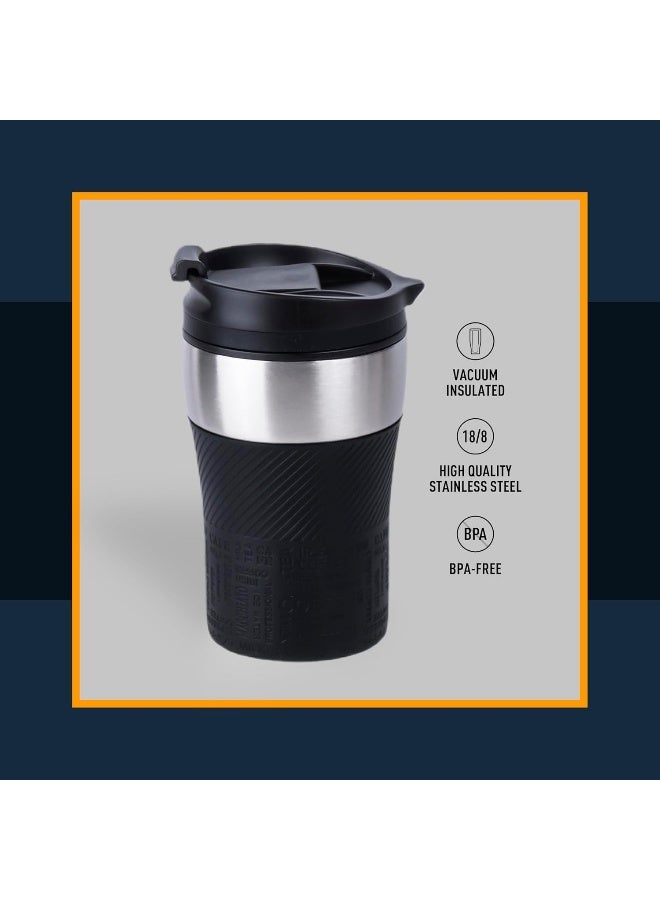 Nessan Insulated Stainless Steel Vacuum Mug, 243Ml - Your Compact Travel Essential For Hot And Cold Beverages Anywhere: Home, Gym, Outdoors, Office, And School - Black - Image 3