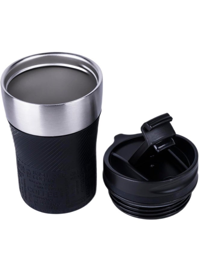 Nessan Insulated Stainless Steel Vacuum Mug, 243Ml - Your Compact Travel Essential For Hot And Cold Beverages Anywhere: Home, Gym, Outdoors, Office, And School - Black - Image 1
