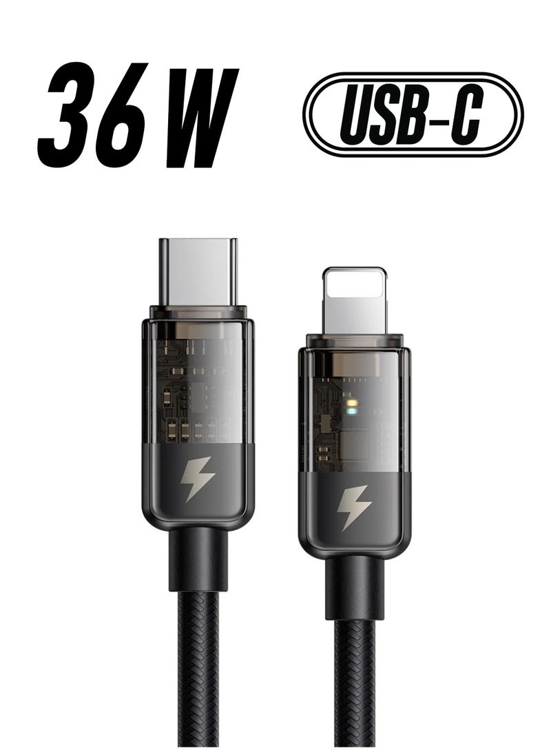 Mcdodo CA3160 Auto Power Off Type-C to Lightning Transparent Data Cable