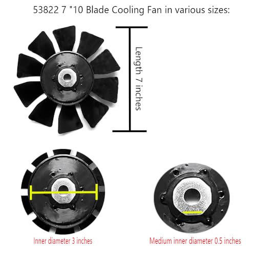 Viefow 7" 10 𝐁𝐥𝐚𝐝𝐞 𝐓𝐫𝐚𝐧𝐬𝐦𝐢𝐬𝐬𝐢𝐨𝐧 𝐅𝐚𝐧 53822 Replaces Husqvarna Craftsman Tractor Hydro Gear 584282001 Transaxle Cooling Fan 52747 Lawn Tractor Transaxle Fan - Image 2