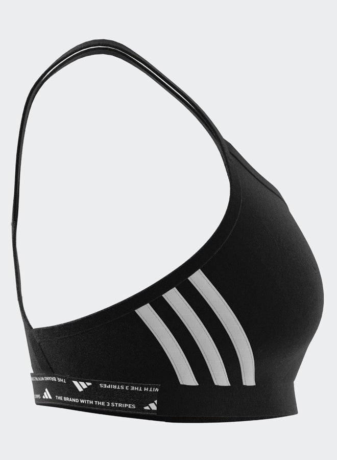 Adidas Aeroreact Training Light-Support 3-Stripes Bra  - Image 3