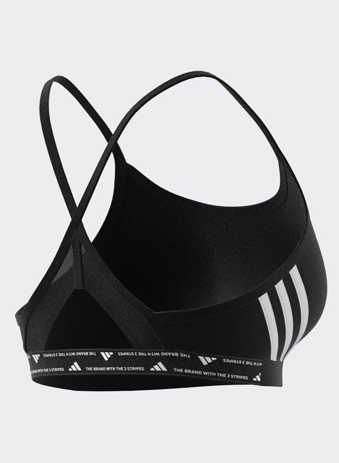 Adidas Aeroreact Training Light-Support 3-Stripes Bra  - Image 4