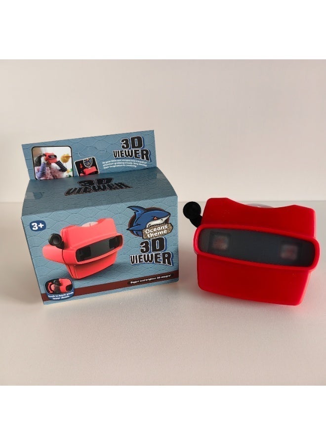 3D Viewer Ocean Theme Toy for Kids - Red Educational 3D Sea Life Viewer with Reel, Fun STEM Toy for Boys & Girls, Perfect Gift for Birthday & Eid-Color：Red - Image 2