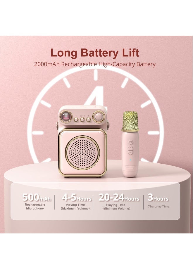 Kids Karaoke Machine - Bluetooth Speaker with Microphone with 2 Wireless Microphones, Mini Bluetooth Karaoke Speaker Portable Karaoke Machine for Kids and Adults - Image 4