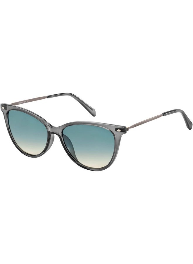 FOSSIL Fos3083S 063Mpr 54Mm Crystal Graygray Shaded Brown Cat Eye Sunglasses For Women + Bundle With Designer Iwear Eyewear Kit  - Image 1