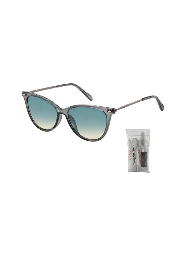FOSSIL Fos3083S 063Mpr 54Mm Crystal Graygray Shaded Brown Cat Eye Sunglasses For Women + Bundle With Designer Iwear Eyewear Kit  - Image 2