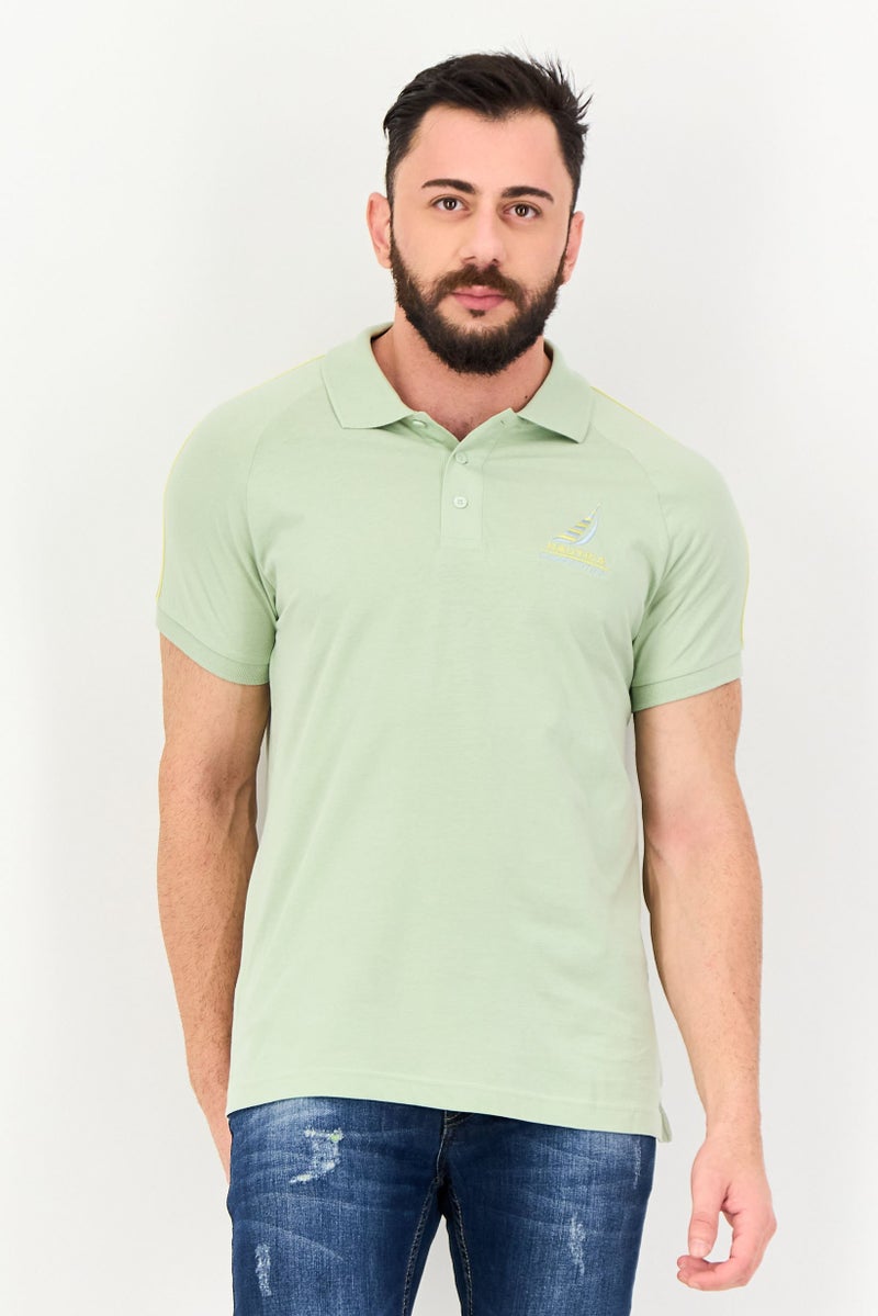 NAUTICA Men Regular Fit Embroidered Logo Short Sleeve Polo Shirt, Green - Image 1